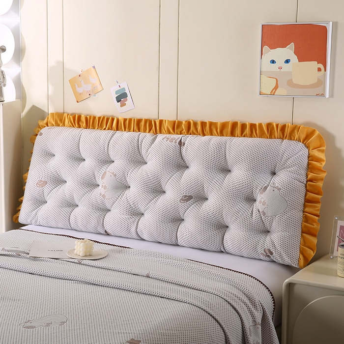 91家纺网 家纺一手货源 找家纺 永光家居 2025新款凉感韩版靠垫 床头靠枕抱枕软包榻榻米（不供多多） 咖色