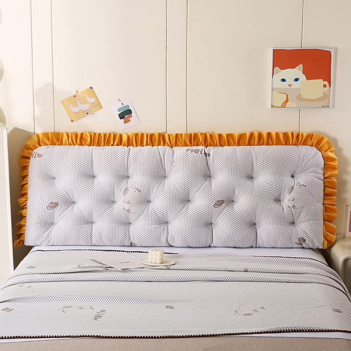 91家纺网 家纺一手货源 找家纺 永光家居 2025新款凉感韩版靠垫 床头靠枕抱枕软包榻榻米（不供多多） 咖色