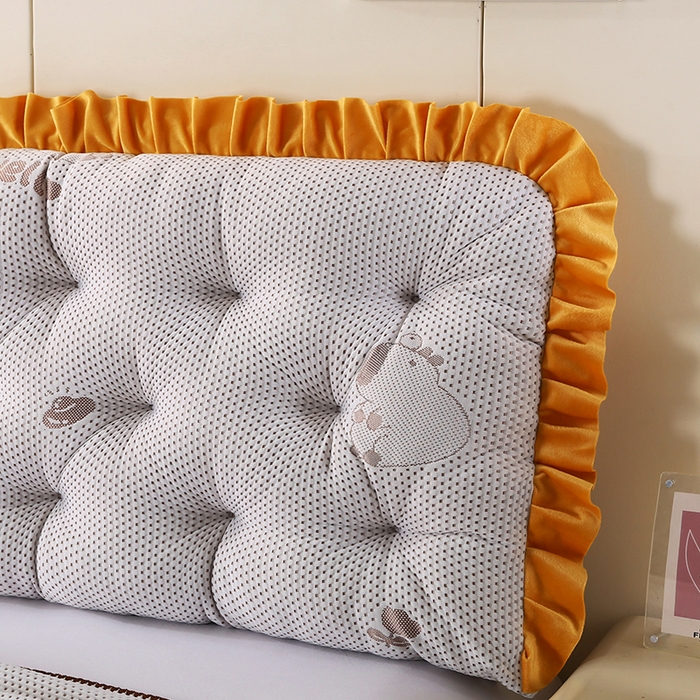 91家纺网 家纺一手货源 找家纺 永光家居 2025新款凉感韩版靠垫 床头靠枕抱枕软包榻榻米（不供多多） 咖色