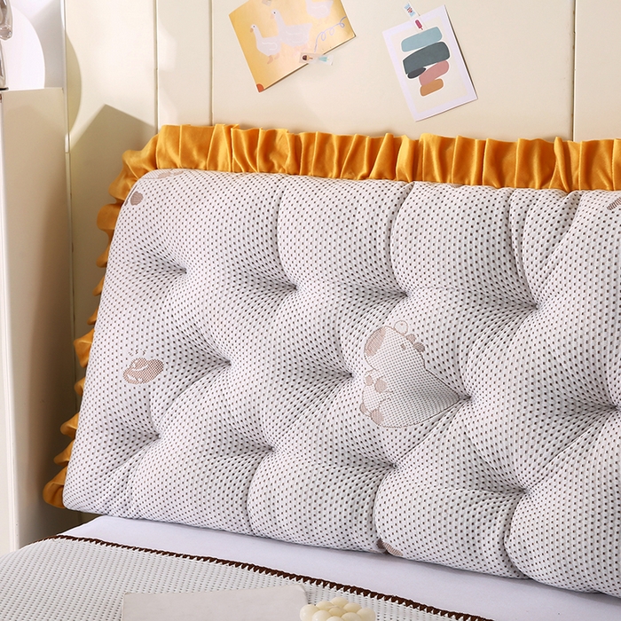 91家纺网 家纺一手货源 找家纺 永光家居 2025新款凉感韩版靠垫 床头靠枕抱枕软包榻榻米（不供多多） 咖色