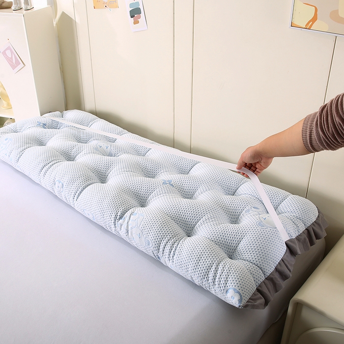 91家纺网 家纺一手货源 找家纺 永光家居 2025新款凉感韩版靠垫 床头靠枕抱枕软包榻榻米（不供多多） 蓝色