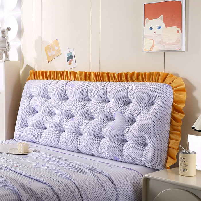 91家纺网 家纺一手货源 找家纺 永光家居 2025新款凉感韩版靠垫 床头靠枕抱枕软包榻榻米（不供多多） 紫色