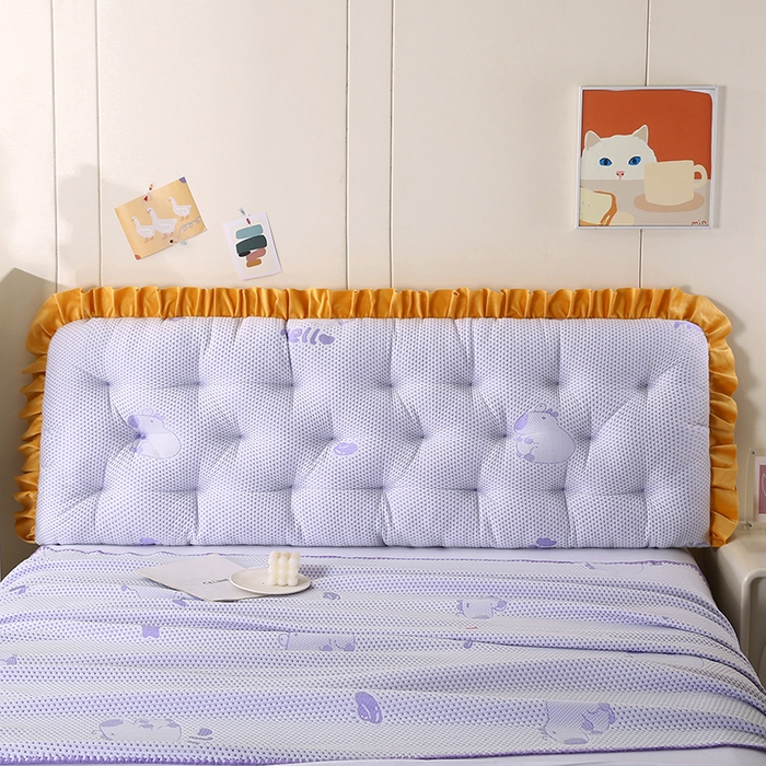 91家纺网 家纺一手货源 找家纺 永光家居 2025新款凉感韩版靠垫 床头靠枕抱枕软包榻榻米（不供多多） 紫色