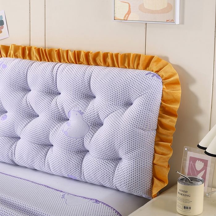 91家纺网 家纺一手货源 找家纺 永光家居 2025新款凉感韩版靠垫 床头靠枕抱枕软包榻榻米（不供多多） 紫色