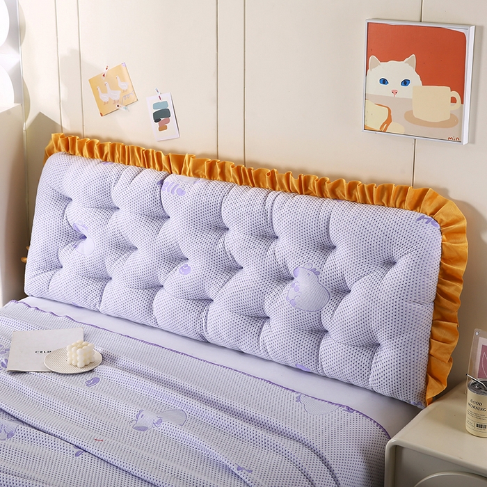 91家纺网 家纺一手货源 找家纺 永光家居 2025新款凉感韩版靠垫 床头靠枕抱枕软包榻榻米（不供多多） 紫色