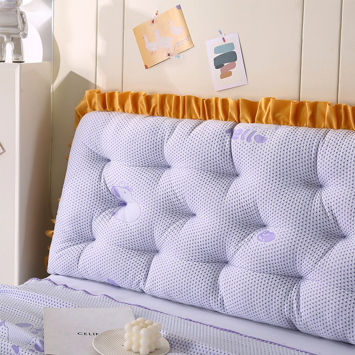 91家纺网 家纺一手货源 找家纺 永光家居 2025新款凉感韩版靠垫 床头靠枕抱枕软包榻榻米（不供多多） 紫色