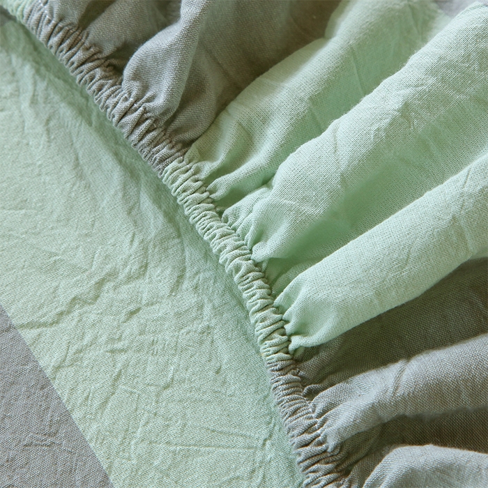 91家纺网 家纺一手货源 找家纺 春皖家纺 2025新款学生季全棉纯棉色织AB版水洗棉单品系列-单床笠 床笠单件 素雅-清格