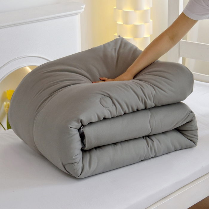 91家纺网 家纺一手货源 找家纺 水妙家纺 2025年新款学生宿舍上下铺拉链款羽丝棉子母被子被芯单被子床垫褥垫（可定制） 羽丝棉子母被