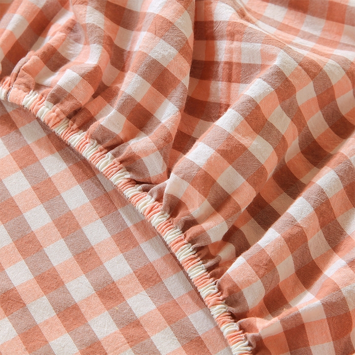 91家纺网 家纺一手货源 找家纺 春皖家纺 2025新款学生季全棉纯棉色织AB版水洗棉单品系列-单床笠 床笠单件 素雅-玉格