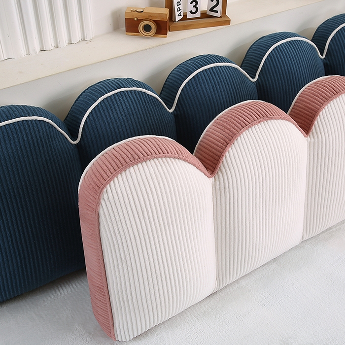 91家纺网 家纺一手货源 找家纺 （总）永光家居 2025灯芯绒花瓣靠枕 高端床头靠垫抱枕榻榻米软包（不供多多）