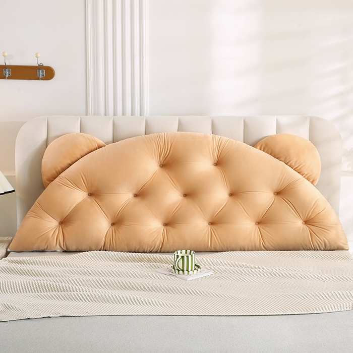 91家纺网 家纺一手货源 找家纺 （总）永光家居 2025新款熊耳朵靠枕 床头靠垫抱枕榻榻米软包 （专利款 不供多多）