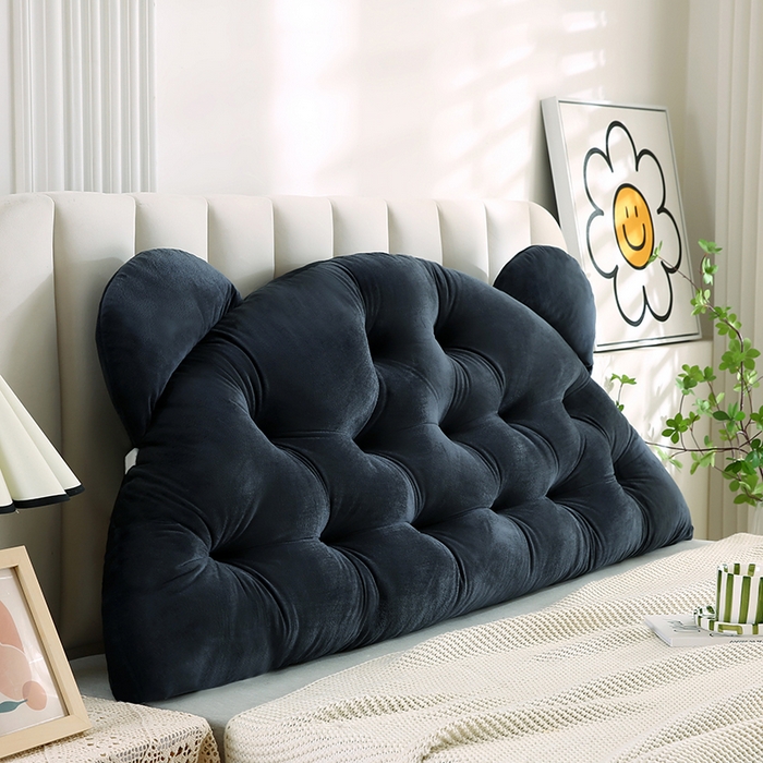 91家纺网 家纺一手货源 找家纺 （总）永光家居 2025新款熊耳朵靠枕 床头靠垫抱枕榻榻米软包 （专利款 不供多多）