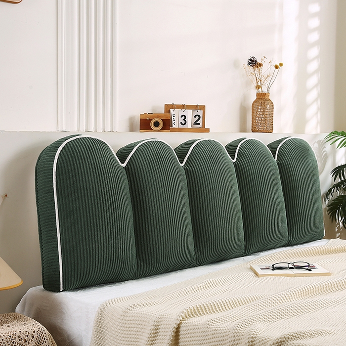 永光家居 2025灯芯绒花瓣靠枕 高端床头靠垫抱枕榻榻米软包（不供多多） 花瓣-墨绿