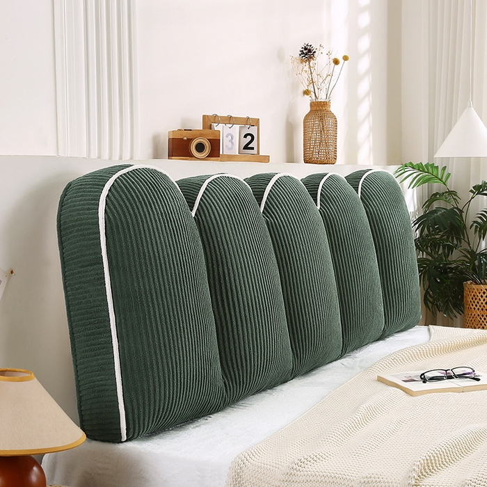 91家纺网 家纺一手货源 找家纺 永光家居 2025灯芯绒花瓣靠枕 高端床头靠垫抱枕榻榻米软包（不供多多） 花瓣-墨绿