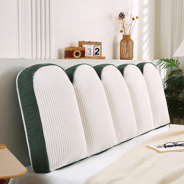 91家纺网 家纺一手货源 找家纺 永光家居 2025灯芯绒花瓣靠枕 高端床头靠垫抱枕榻榻米软包（不供多多） 花瓣-墨绿