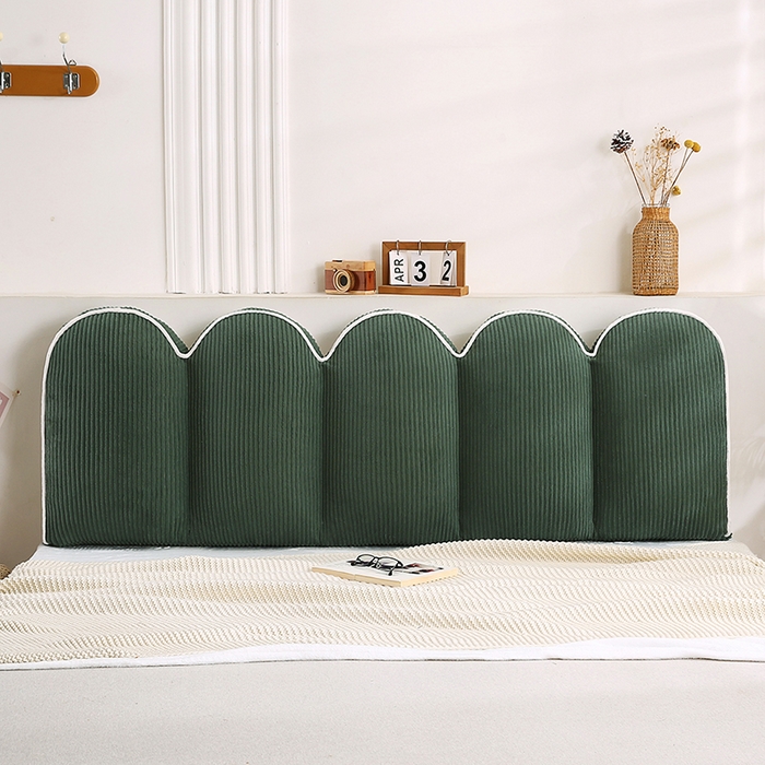 91家纺网 家纺一手货源 找家纺 永光家居 2025灯芯绒花瓣靠枕 高端床头靠垫抱枕榻榻米软包（不供多多） 花瓣-墨绿