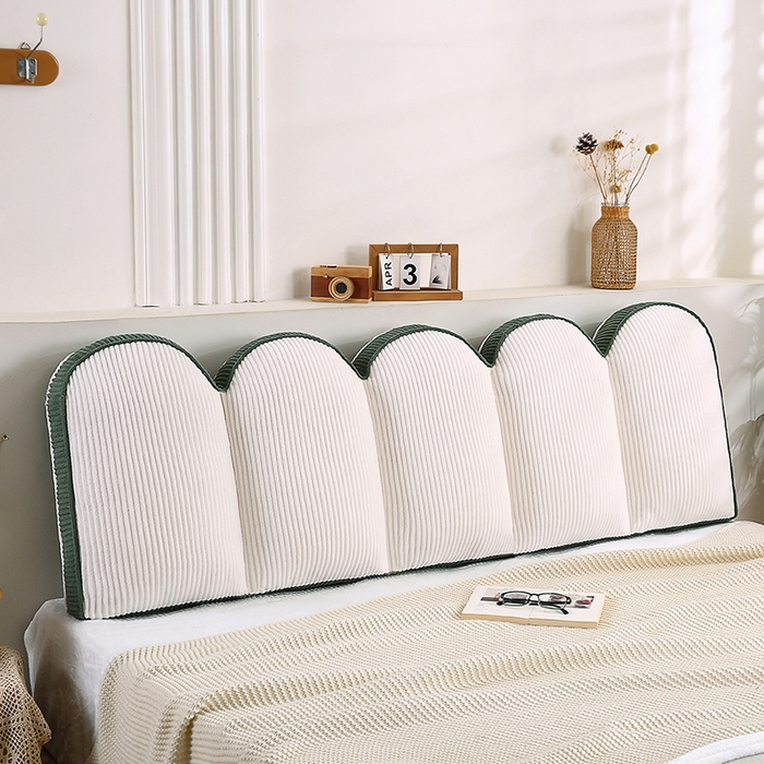 91家纺网 家纺一手货源 找家纺 永光家居 2025灯芯绒花瓣靠枕 高端床头靠垫抱枕榻榻米软包（不供多多） 花瓣-墨绿