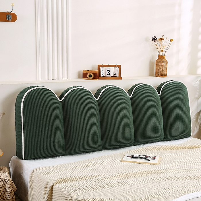 91家纺网 家纺一手货源 找家纺 永光家居 2025灯芯绒花瓣靠枕 高端床头靠垫抱枕榻榻米软包（不供多多） 花瓣-墨绿