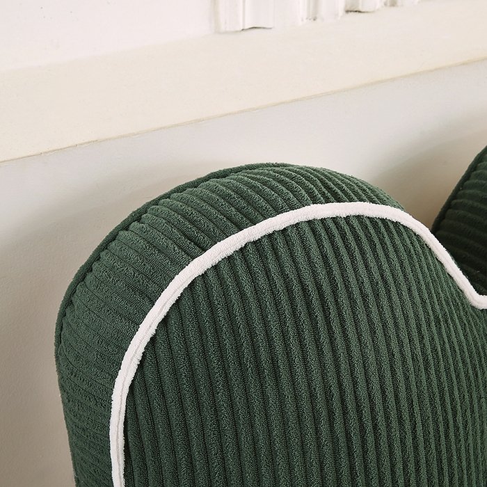 91家纺网 家纺一手货源 找家纺 永光家居 2025灯芯绒花瓣靠枕 高端床头靠垫抱枕榻榻米软包（不供多多） 花瓣-墨绿