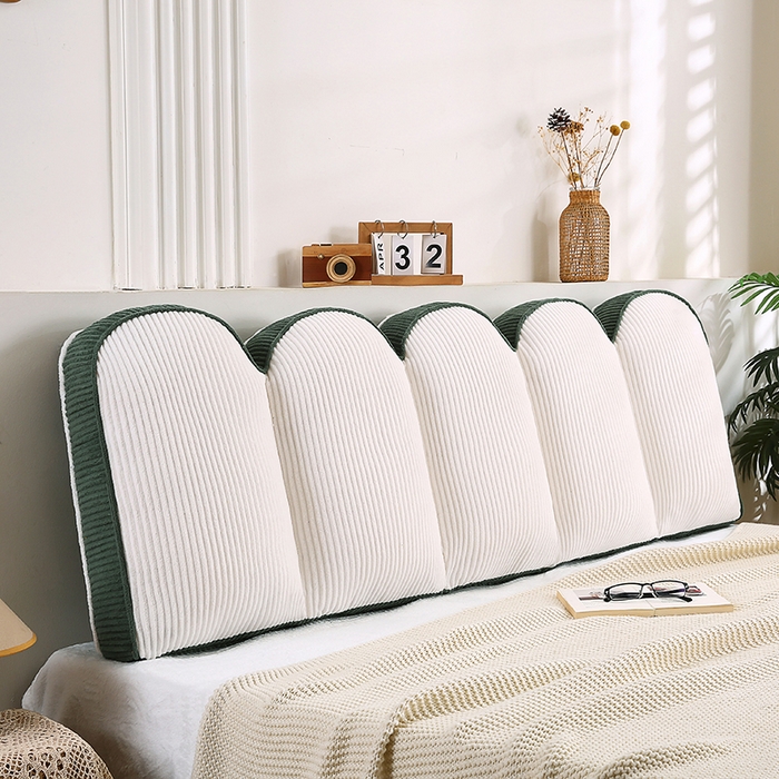 91家纺网 家纺一手货源 找家纺 永光家居 2025灯芯绒花瓣靠枕 高端床头靠垫抱枕榻榻米软包（不供多多） 花瓣-墨绿