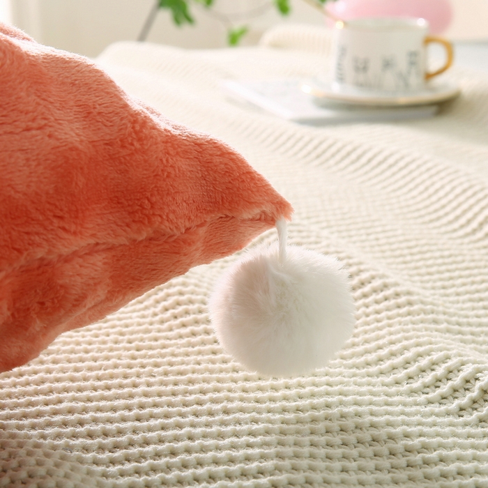 91家纺网 家纺一手货源 找家纺 永光家居 2025新款兔兔绒撸猫感靠背 床头靠垫抱枕床上软包（不供多多） 兔绒 橙红