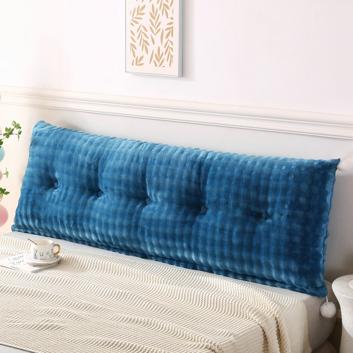 91家纺网 家纺一手货源 找家纺 永光家居 2025新款兔兔绒撸猫感靠背 床头靠垫抱枕床上软包（不供多多） 兔绒 海蓝