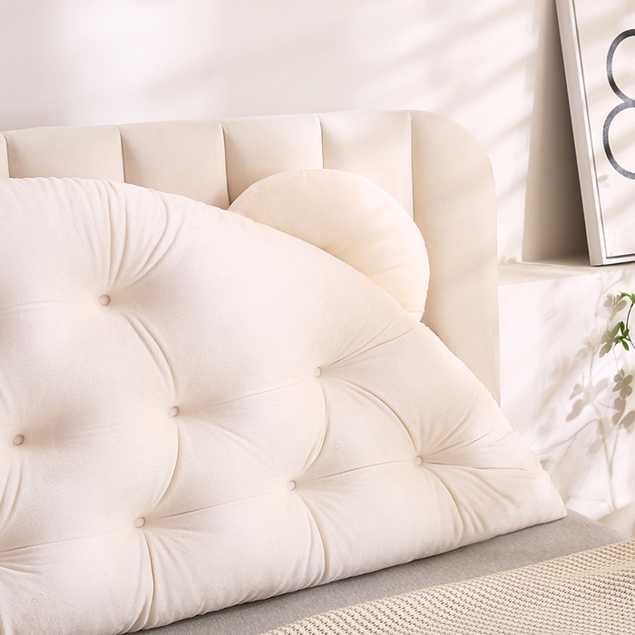 91家纺网 家纺一手货源 找家纺 永光家居 2025新款熊耳朵靠枕 床头靠垫抱枕榻榻米软包 （专利款 不供多多） 熊耳 白