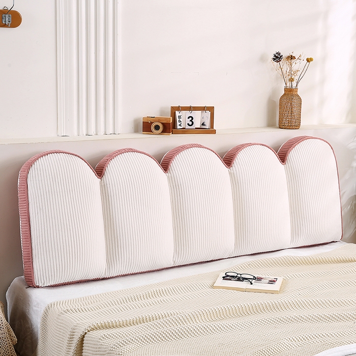 91家纺网 家纺一手货源 找家纺 永光家居 2025灯芯绒花瓣靠枕 高端床头靠垫抱枕榻榻米软包（不供多多） 花瓣-深粉