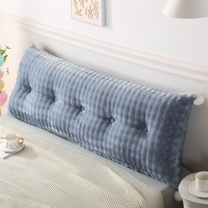 91家纺网 家纺一手货源 找家纺 永光家居 2025新款兔兔绒撸猫感靠背 床头靠垫抱枕床上软包（不供多多） 兔绒 浅灰