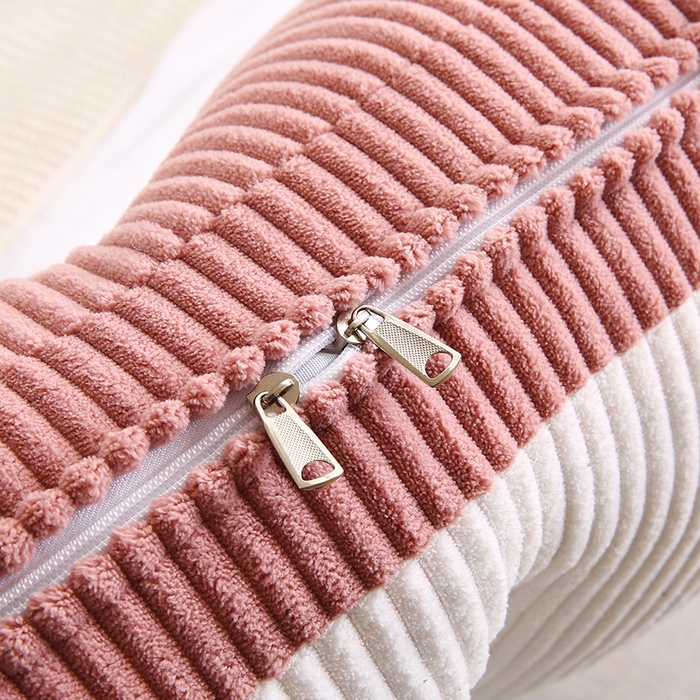 91家纺网 家纺一手货源 找家纺 永光家居 2025灯芯绒花瓣靠枕 高端床头靠垫抱枕榻榻米软包（不供多多） 花瓣-深粉