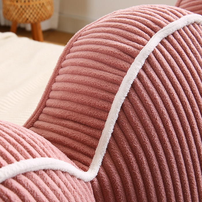 91家纺网 家纺一手货源 找家纺 永光家居 2025灯芯绒花瓣靠枕 高端床头靠垫抱枕榻榻米软包（不供多多） 花瓣-深粉