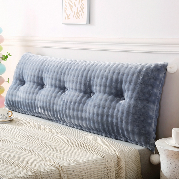 91家纺网 家纺一手货源 找家纺 永光家居 2025新款兔兔绒撸猫感靠背 床头靠垫抱枕床上软包（不供多多） 兔绒 浅灰