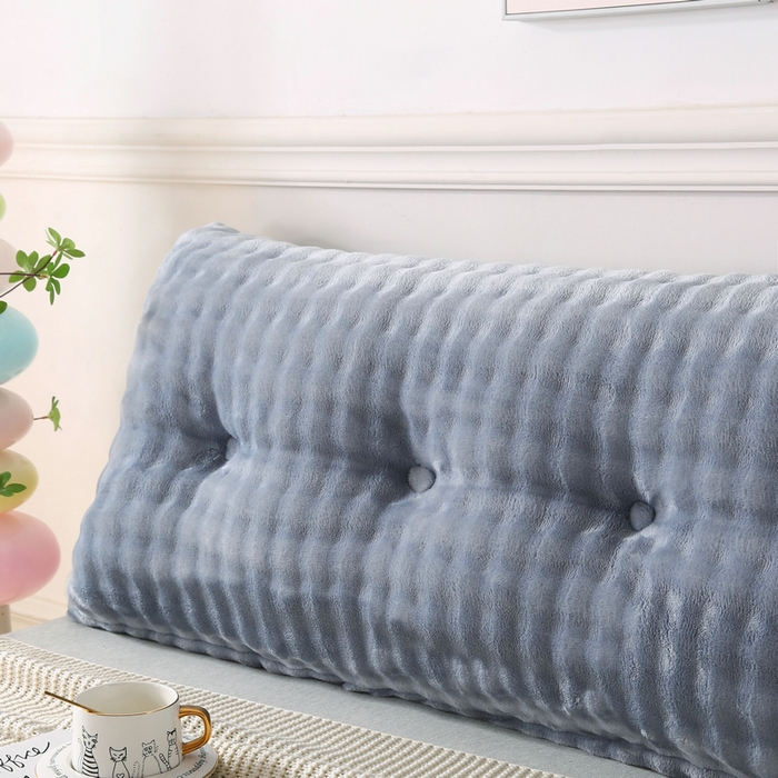 91家纺网 家纺一手货源 找家纺 永光家居 2025新款兔兔绒撸猫感靠背 床头靠垫抱枕床上软包（不供多多） 兔绒 浅灰