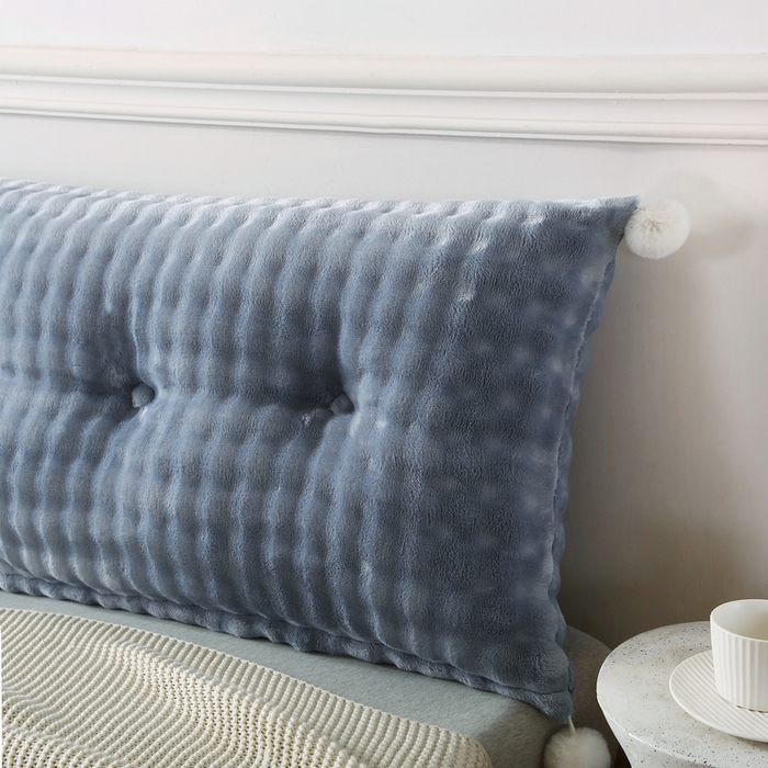 91家纺网 家纺一手货源 找家纺 永光家居 2025新款兔兔绒撸猫感靠背 床头靠垫抱枕床上软包（不供多多） 兔绒 浅灰