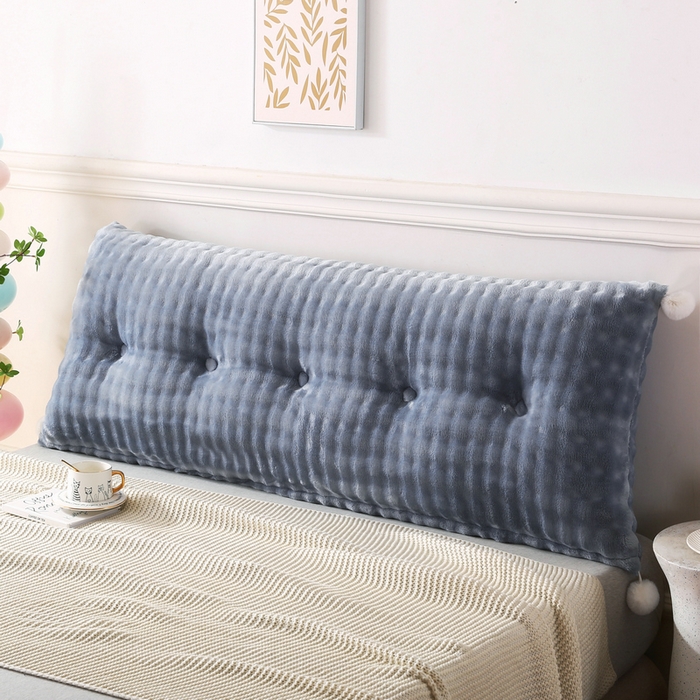 91家纺网 家纺一手货源 找家纺 永光家居 2025新款兔兔绒撸猫感靠背 床头靠垫抱枕床上软包（不供多多） 兔绒 浅灰