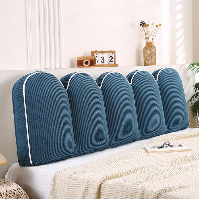 永光家居 2025灯芯绒花瓣靠枕 高端床头靠垫抱枕榻榻米软包（不供多多） 花瓣-深蓝