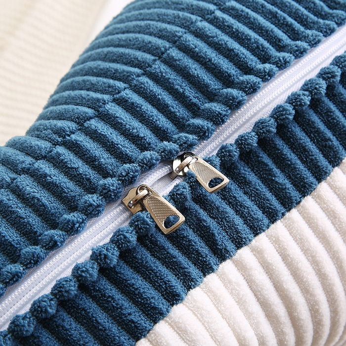 91家纺网 家纺一手货源 找家纺 永光家居 2025灯芯绒花瓣靠枕 高端床头靠垫抱枕榻榻米软包（不供多多） 花瓣-深蓝