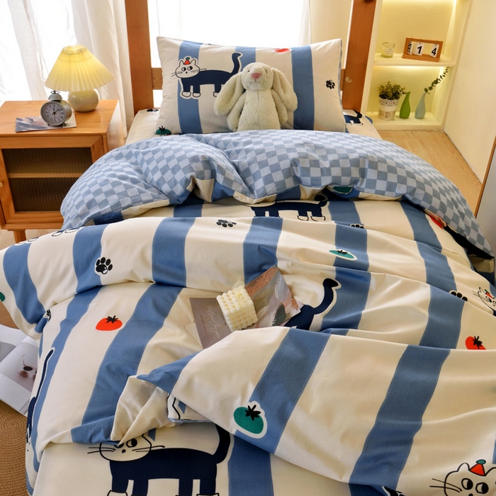 91家纺网 家纺一手货源 找家纺 （总）水妙家纺 2025新款A类全棉拉链床垫套三件套纯棉学生上下铺全包床垫保护套三件套 可订制