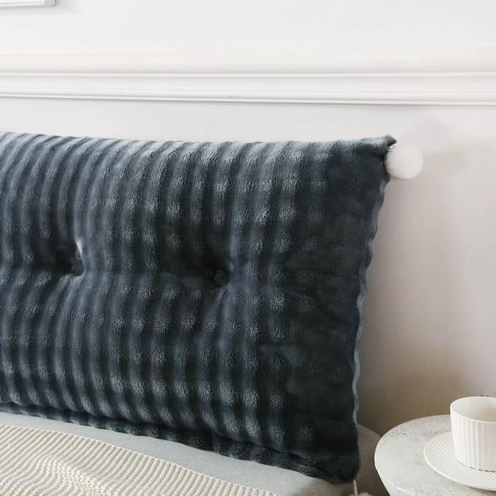 91家纺网 家纺一手货源 找家纺 永光家居 2025新款兔兔绒撸猫感靠背 床头靠垫抱枕床上软包（不供多多） 兔绒 深灰