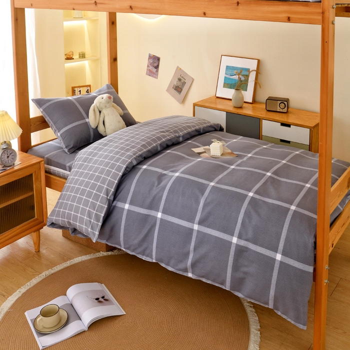 91家纺网 家纺一手货源 找家纺 水妙家纺 2025新款A类全棉拉链床垫套三件套纯棉学生上下铺全包床垫保护套三件套 可订制 床垫套玛奇朵-灰