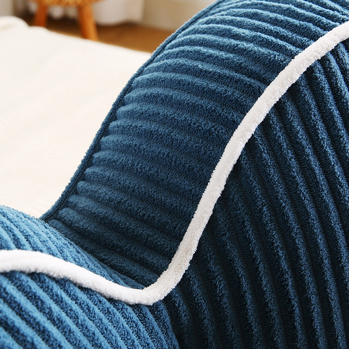 91家纺网 家纺一手货源 找家纺 永光家居 2025灯芯绒花瓣靠枕 高端床头靠垫抱枕榻榻米软包（不供多多） 花瓣-深蓝