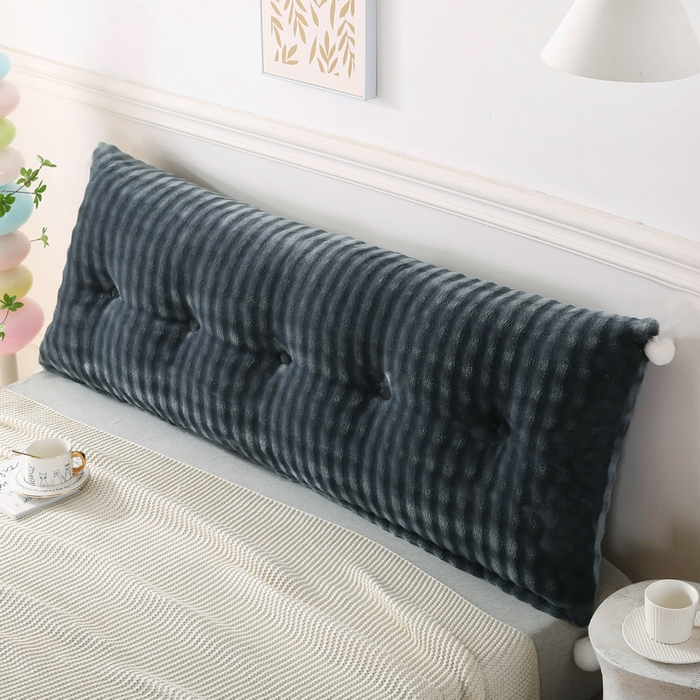91家纺网 家纺一手货源 找家纺 永光家居 2025新款兔兔绒撸猫感靠背 床头靠垫抱枕床上软包（不供多多） 兔绒 深灰