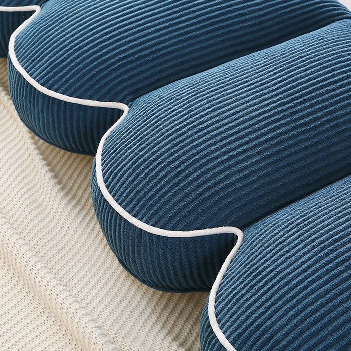 91家纺网 家纺一手货源 找家纺 永光家居 2025灯芯绒花瓣靠枕 高端床头靠垫抱枕榻榻米软包（不供多多） 花瓣-深蓝