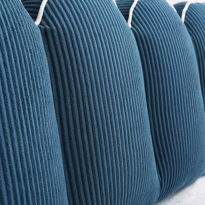 91家纺网 家纺一手货源 找家纺 永光家居 2025灯芯绒花瓣靠枕 高端床头靠垫抱枕榻榻米软包（不供多多） 花瓣-深蓝