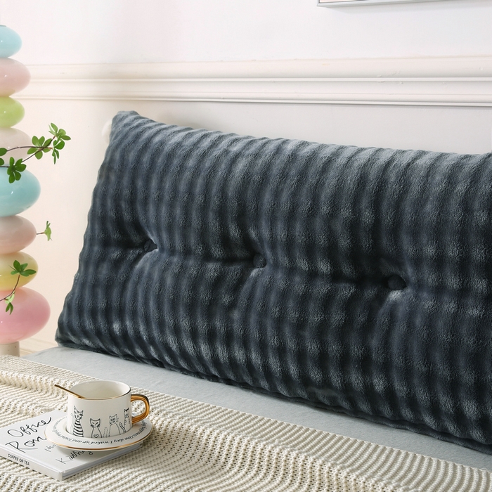 91家纺网 家纺一手货源 找家纺 永光家居 2025新款兔兔绒撸猫感靠背 床头靠垫抱枕床上软包（不供多多） 兔绒 深灰