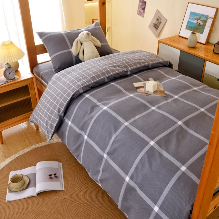 91家纺网 家纺一手货源 找家纺 水妙家纺 2025新款A类全棉拉链床垫套三件套纯棉学生上下铺全包床垫保护套三件套 可订制 床垫套玛奇朵-灰