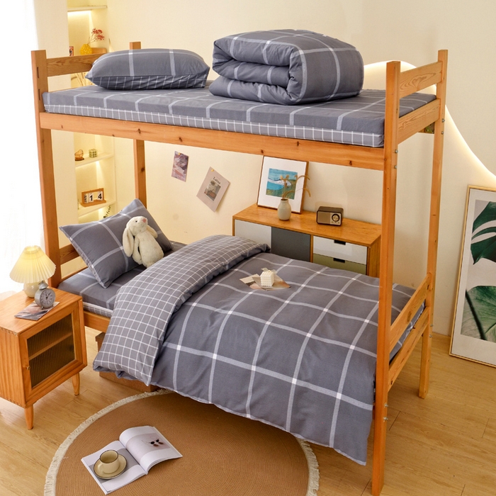 91家纺网 家纺一手货源 找家纺 水妙家纺 2025新款A类全棉拉链床垫套三件套纯棉学生上下铺全包床垫保护套三件套 可订制 床垫套玛奇朵-灰