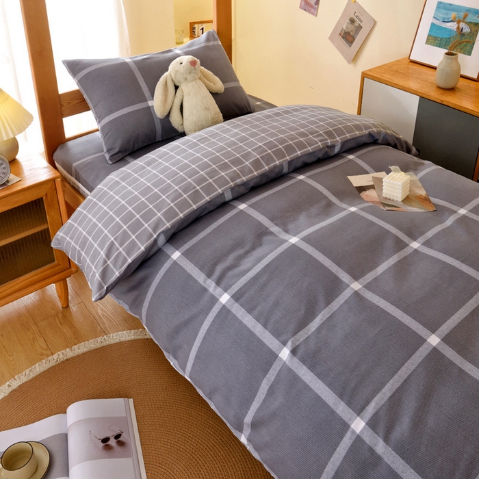 91家纺网 家纺一手货源 找家纺 水妙家纺 2025新款A类全棉拉链床垫套三件套纯棉学生上下铺全包床垫保护套三件套 可订制 床垫套玛奇朵-灰