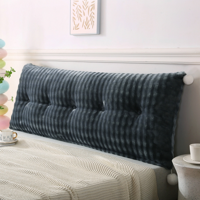 91家纺网 家纺一手货源 找家纺 永光家居 2025新款兔兔绒撸猫感靠背 床头靠垫抱枕床上软包（不供多多） 兔绒 深灰