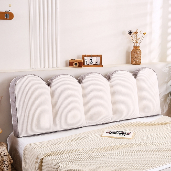 91家纺网 家纺一手货源 找家纺 永光家居 2025灯芯绒花瓣靠枕 高端床头靠垫抱枕榻榻米软包（不供多多） 花瓣-浅灰